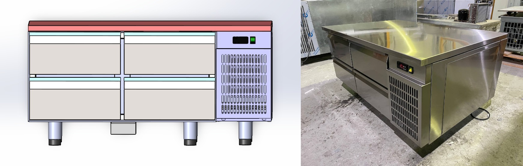 +5 °C Grill Refrigerator • render and production unit